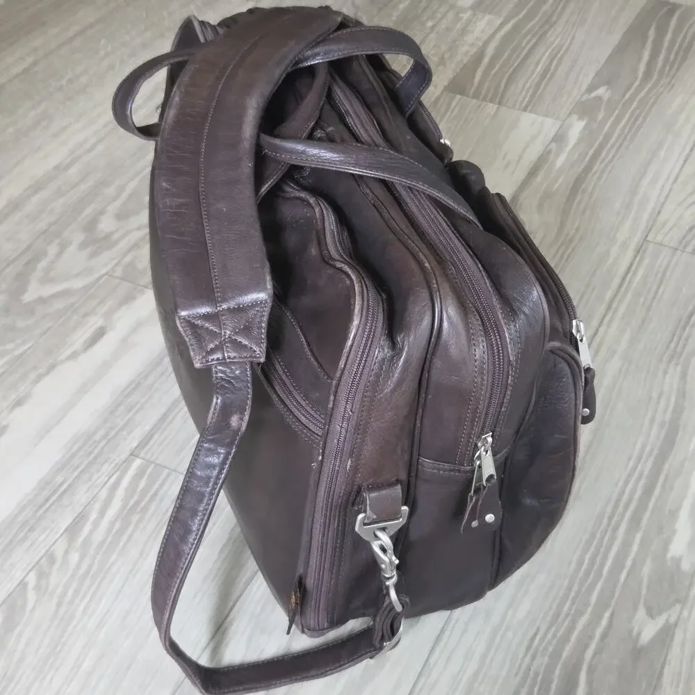 Canyon Outback Leather Goods Briefcase Brown messenger-style hand-assembled